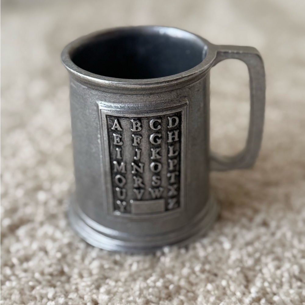 Vintage Alphabet Pewter Mug